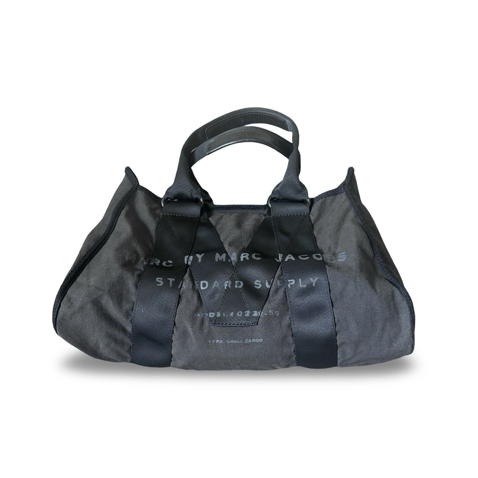 Marc By Marc Jacobs Black Cargo Nylon Tote Weekender Duffle Bag